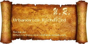 Urbanovics Richárd névjegykártya